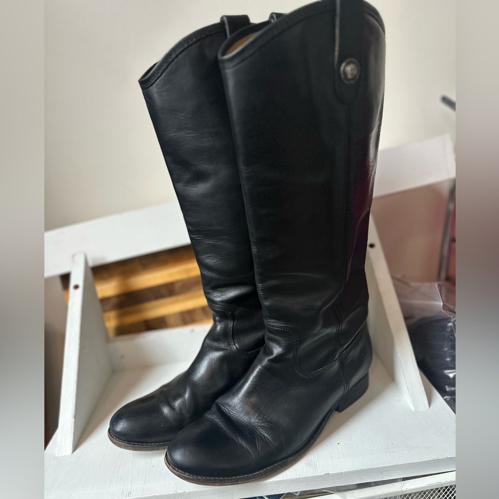Frye Melissa Button Boots Black - Womens 8.5 EUC